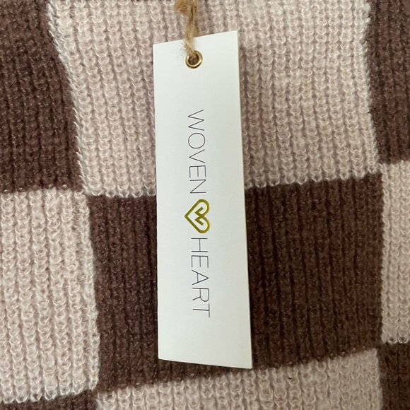 Woven Heart Tan & Brown Checkered Turtleneck Sweater - Picture 6 of 7